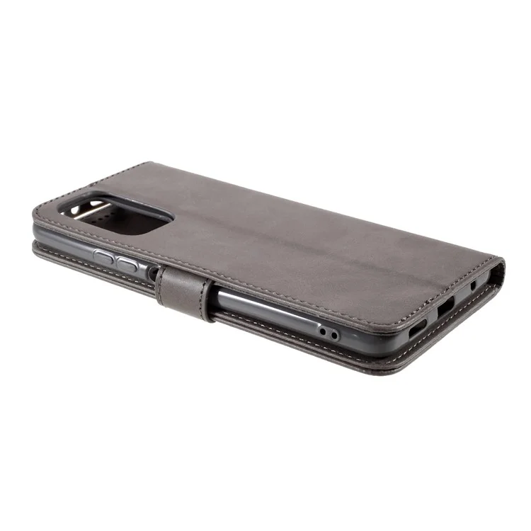 LC.IMEEKE Wallet Stand Leather Case for Xiaomi Redmi Note 10 Pro Mobile Phone Cover - Grey