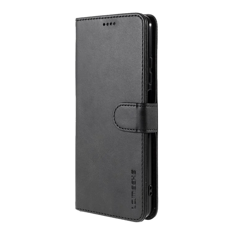 LC.IMEEKE para Xiaomi Redmi Note 10S / Note 10 4G / Poco M5s 4G Funda Billetera de Cuero con Soporte - Negro
