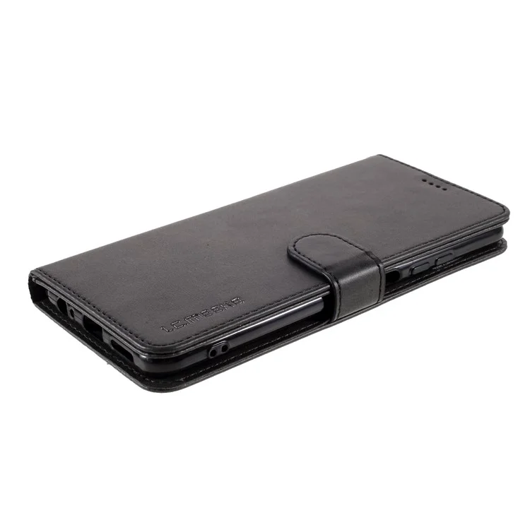 LC.IMEEKE para Xiaomi Redmi Note 10S / Note 10 4G / Poco M5s 4G Funda Billetera de Cuero con Soporte - Negro