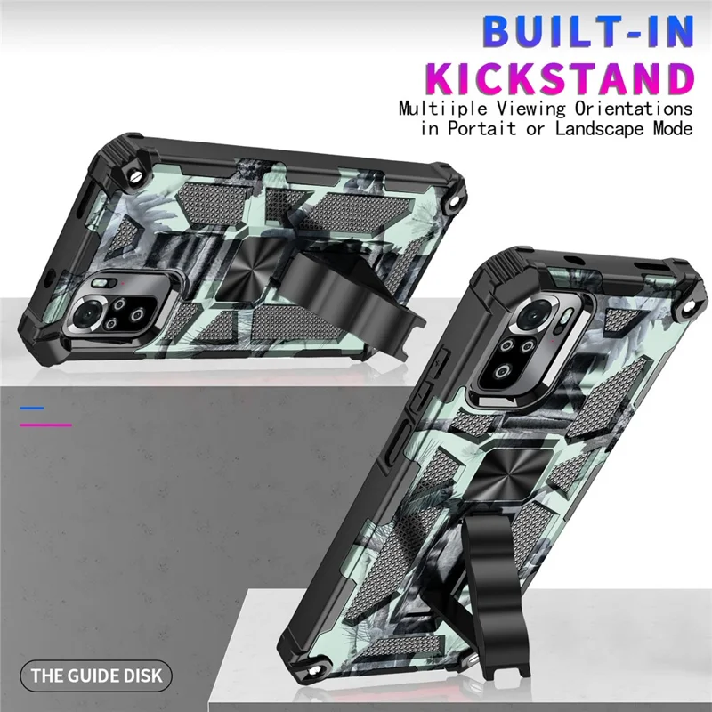 Coque de protection pour Xiaomi Redmi Note 10 4G / Note 10S 4G / Poco M5s 4G, design 2 en 1 amovible bien protégé, camouflage avec feuille magnétique - Bleu ciel