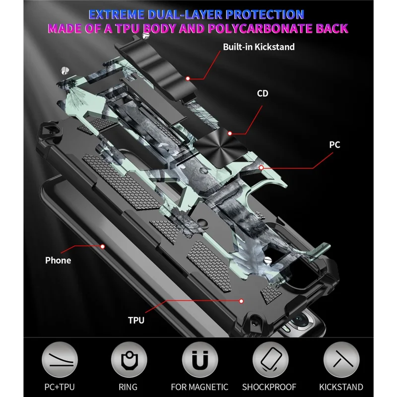 Coque de protection pour Xiaomi Redmi Note 10 4G / Note 10S 4G / Poco M5s 4G, design 2 en 1 amovible bien protégé, camouflage avec feuille magnétique - Bleu ciel