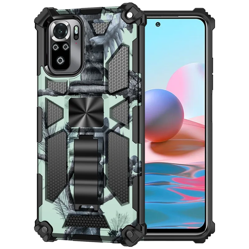 Coque de protection pour Xiaomi Redmi Note 10 4G / Note 10S 4G / Poco M5s 4G, design 2 en 1 amovible bien protégé, camouflage avec feuille magnétique - Bleu ciel