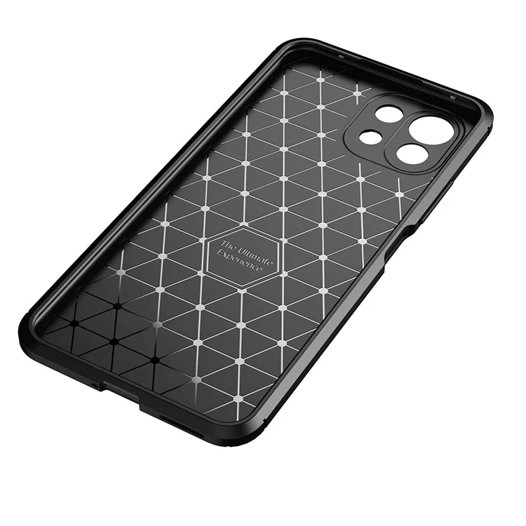 Protector de Teléfono a Prueba de Choques de Fibra de Carbono Preciso Recortado para Xiaomi Mi 11 Lite 4G / 5G / 11 Lite 5G NE - Negro