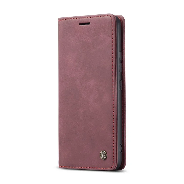 CASEME 013 Series Auto-absorbed Leather Wallet Stand Case Shell for Xiaomi Mi 11 - Red