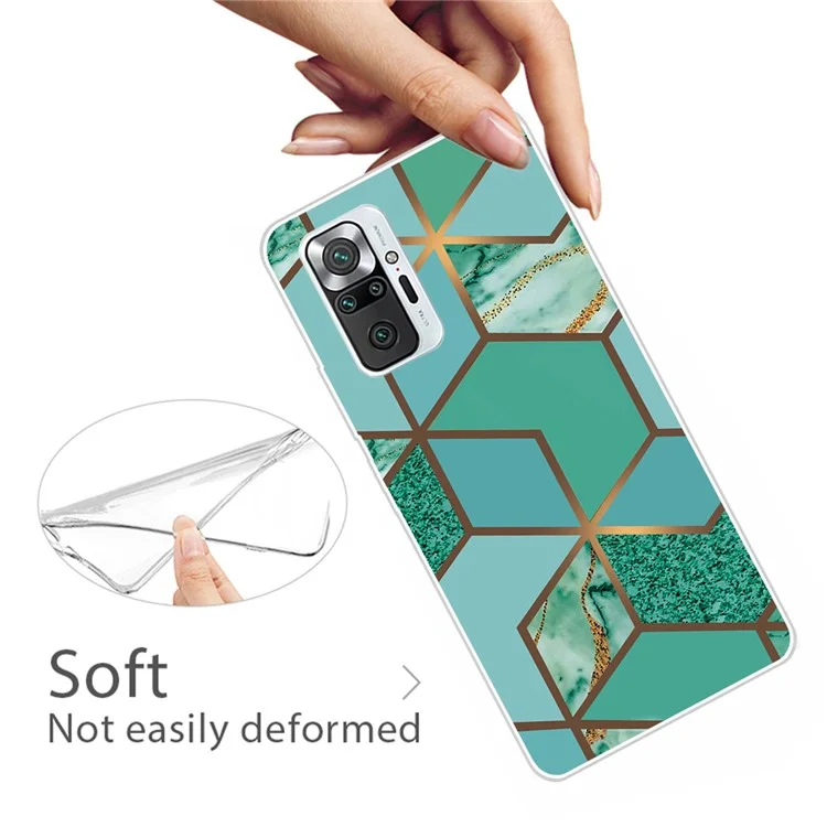 Case de Teléfonos Celulares TPU de Patrón de Mármol Para Xiaomi Redmi Note 10 Pro Max / Redmi Note 10 Pro - Estilo J