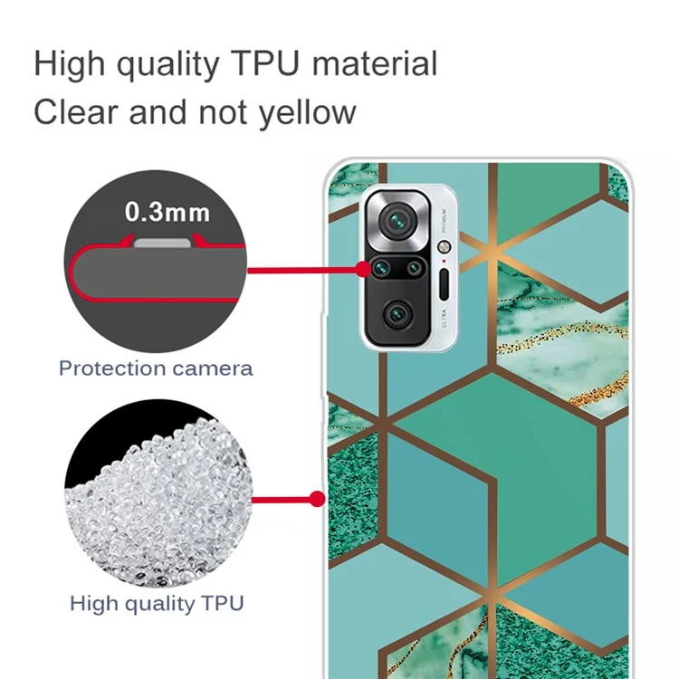 Case de Teléfonos Celulares TPU de Patrón de Mármol Para Xiaomi Redmi Note 10 Pro Max / Redmi Note 10 Pro - Estilo J