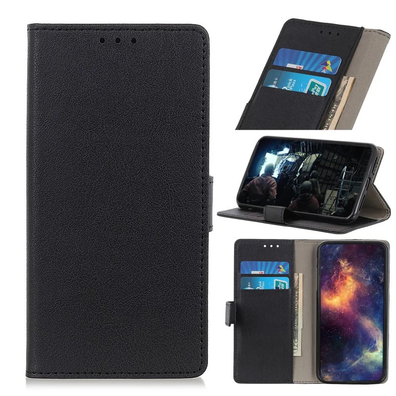 Leather Stand Case with Card Slots and Cash Pocket for Xiaomi Mi 11 Lite 4G / 5G / 11 Lite 5G NE - Black