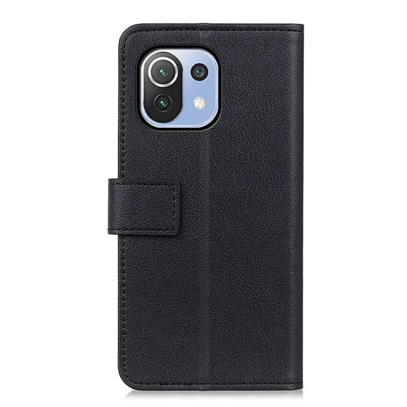 Leather Stand Case with Card Slots and Cash Pocket for Xiaomi Mi 11 Lite 4G / 5G / 11 Lite 5G NE - Black