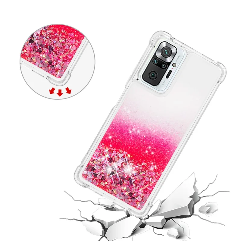 Dynamisk Quicksand stötdämpande TPU mobilskal för Xiaomi Redmi Note 10 Pro Max / Note 10 Pro 4G (Global) / (Indien) - Rosa