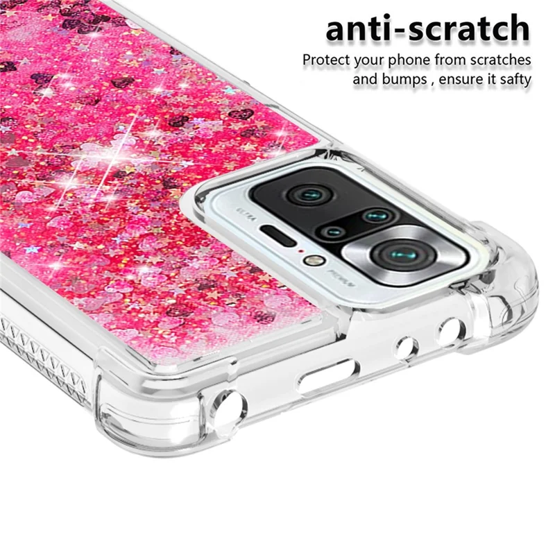 Dynamisk Quicksand stötdämpande TPU mobilskal för Xiaomi Redmi Note 10 Pro Max / Note 10 Pro 4G (Global) / (Indien) - Rosa