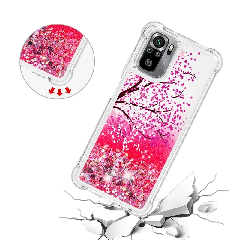 Voor Xiaomi Redmi Note 10 4G / Redmi Note 10S 4G / Poco M5s 4G Quicksand Patroonbedrukte Stootvaste TPU Beschermer - Bloem