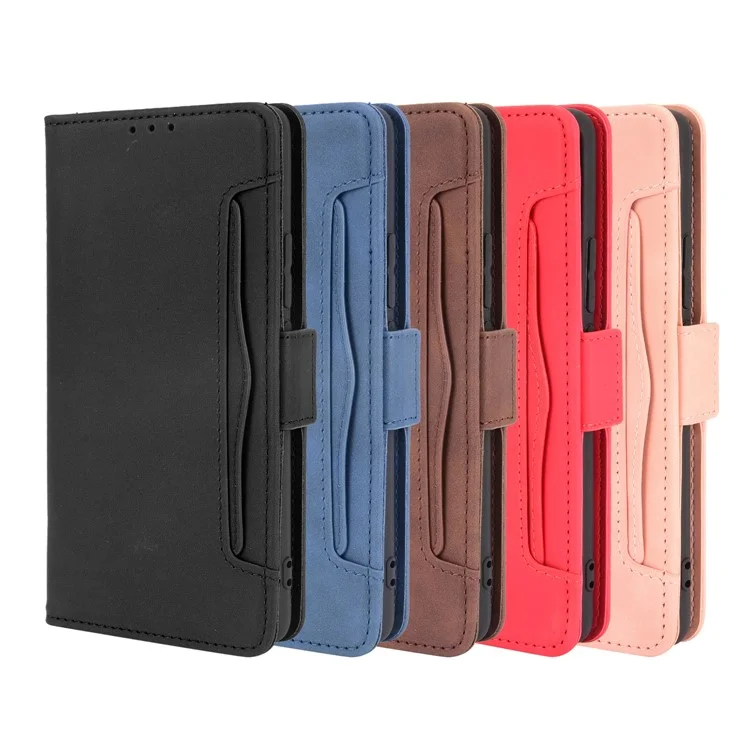 Leather Wallet Protective Case with Multiple Card Slots for Xiaomi Mi 11 Ultra - Black