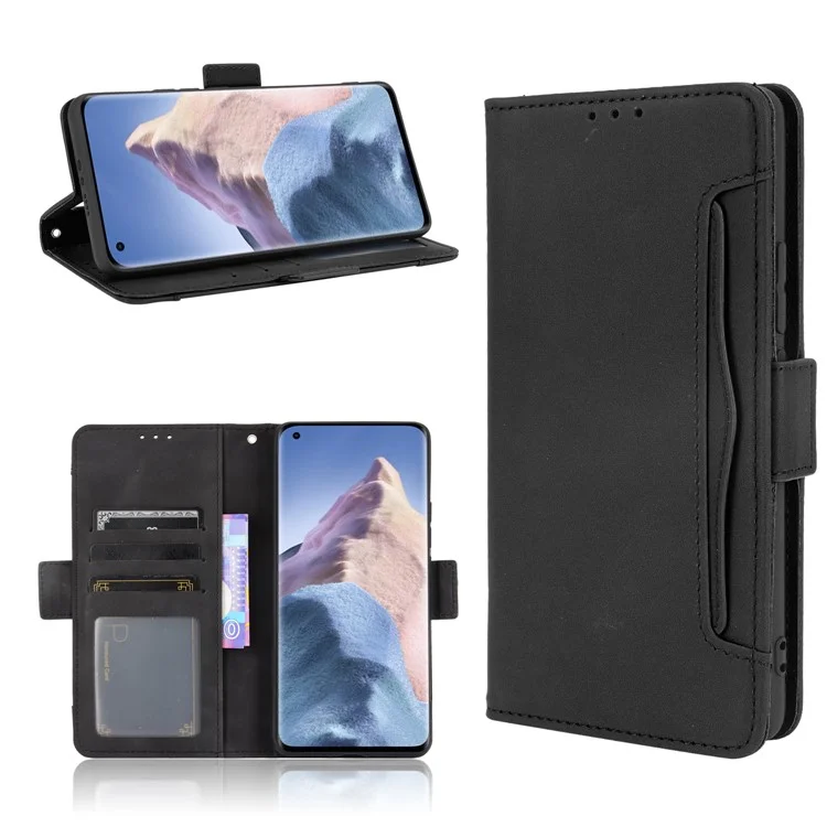 Leather Wallet Protective Case with Multiple Card Slots for Xiaomi Mi 11 Ultra - Black