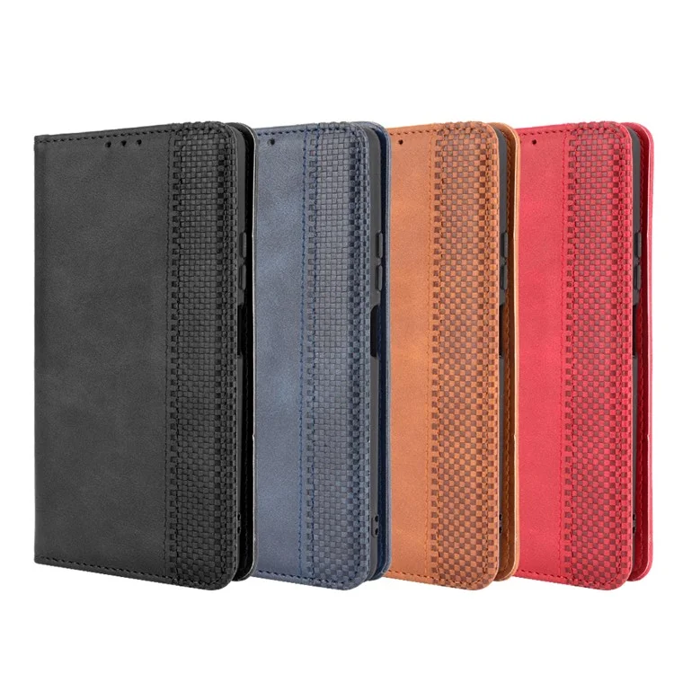 Fermeture Magnétique Vintage Case De Téléphone Portefeuille Couverture En Cuir Pour Xiaomi Note 10 Pro 4G / Note 10 Pro Max 4G - Noir