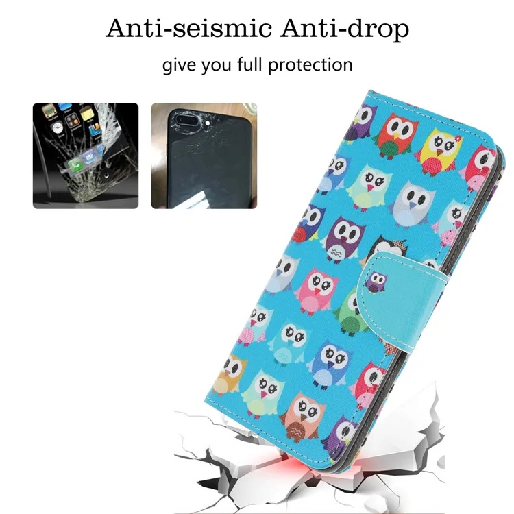 Modèle de Texture Croisée Impression du Support en Cuir Pour Xiaomi Mi 11 Lite 4g / 5g / 11 Lite 5G NE - Chouette Mignonne