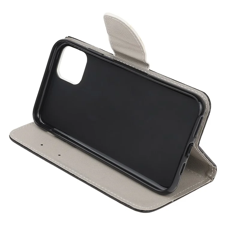 Modèle de Texture Croisée Impression du Support en Cuir Pour Xiaomi Mi 11 Lite 4g / 5g / 11 Lite 5G NE - Chouette Mignonne
