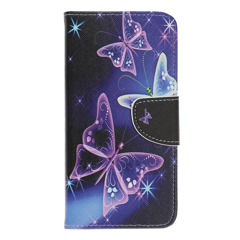 Cross Texture Pattern Printing Leather Wallet Stand Case for Xiaomi Mi 11 Lite 4G / 5G / 11 Lite 5G NE - Sparkle Butterfly