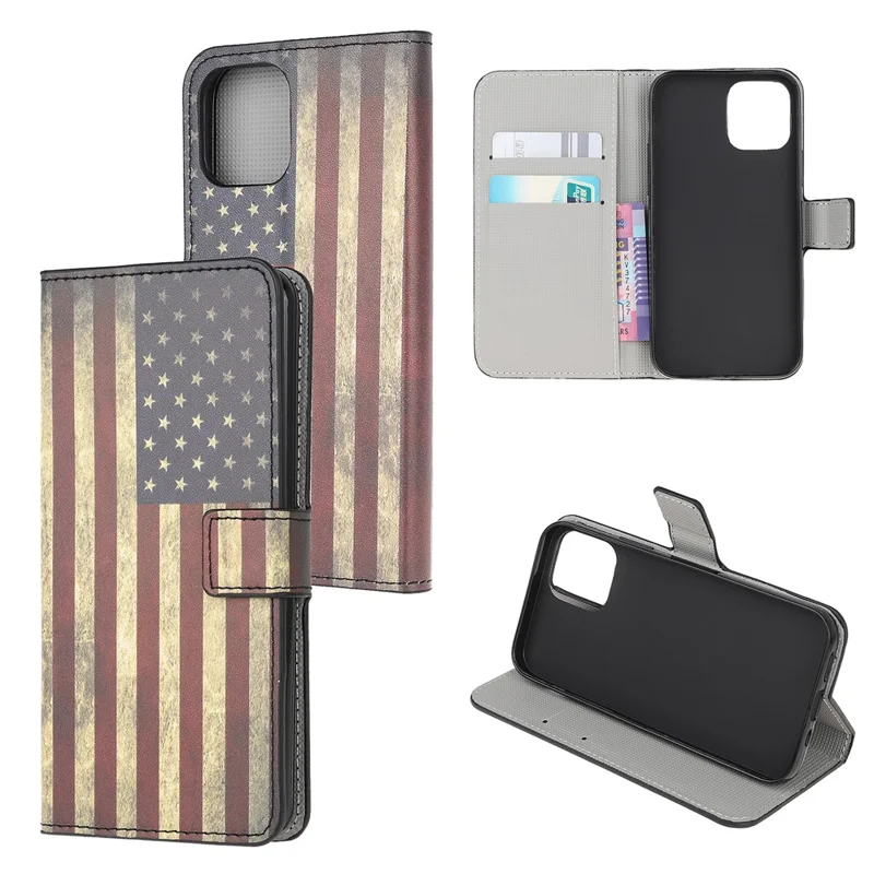Pattern Printing Full Protection Leather Wallet Stand Case for Xiaomi Mi 11 Lite 4G / 5G / 11 Lite 5G NE - Flag Element 1