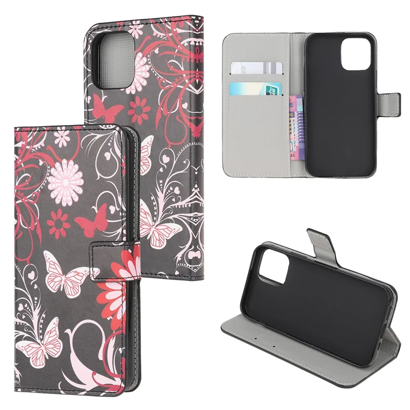 Pattern Printing Full Protection Leather Wallet Stand Case for Xiaomi Mi 11 Lite 4G / 5G / 11 Lite 5G NE - Butterfly