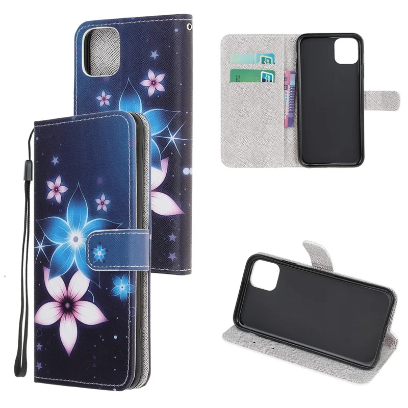 Cross Texture New Pattern Printing Leather Wallet Stand Case for Xiaomi Mi 11 Lite 4G / 5G / 11 Lite 5G NE - Flower