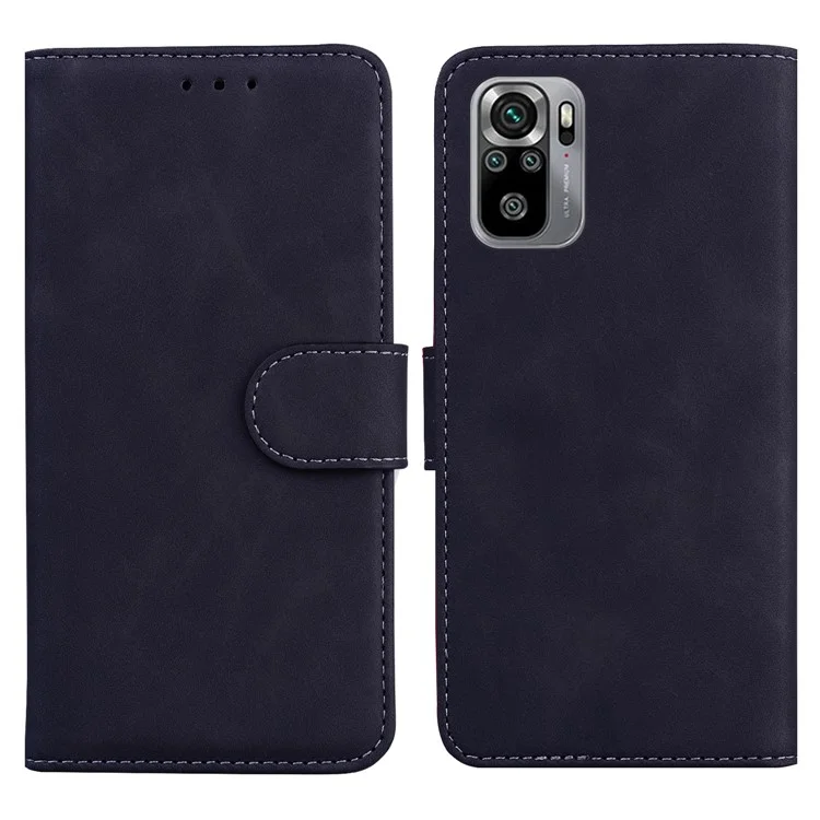 For Xiaomi Redmi Note 10 4G / Redmi Note 10S / Poco M5s 4G Wallet Stand Magnetic Clasp PU Leather Case - Black