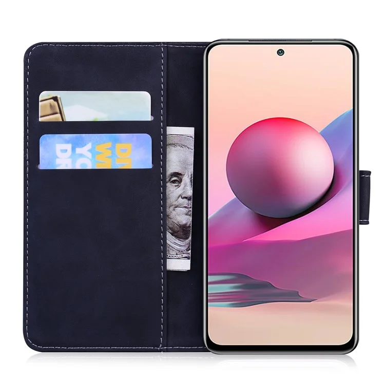 For Xiaomi Redmi Note 10 4G / Redmi Note 10S / Poco M5s 4G Wallet Stand Magnetic Clasp PU Leather Case - Black