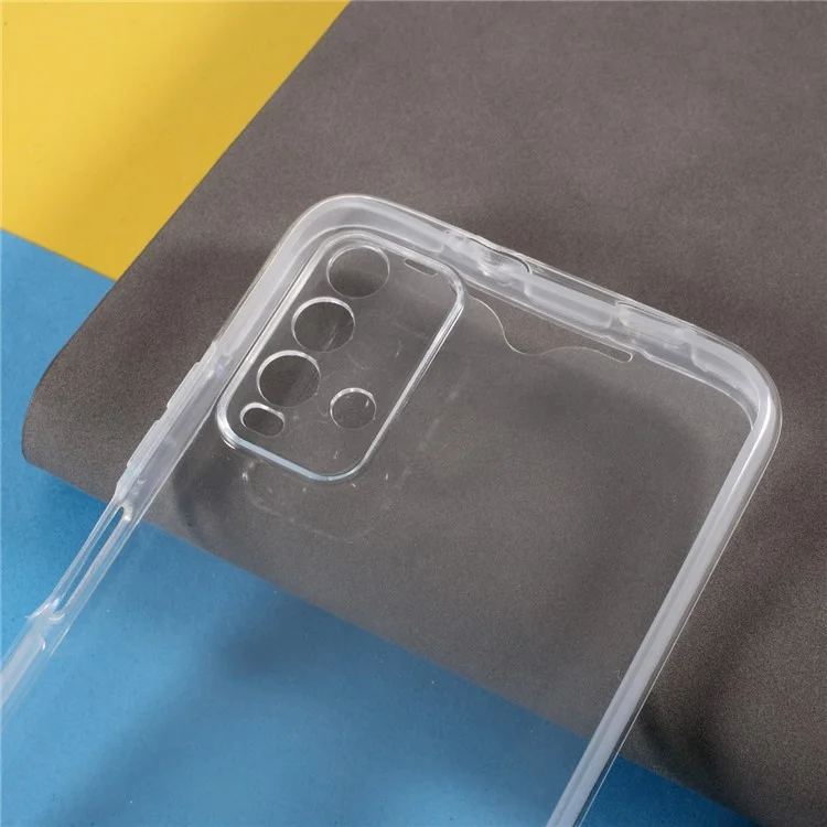 Coque de protection hybride 2 en 1 avec panneau arrière en acrylique clair, couverture avant en PET et bordure en TPU pour Xiaomi Redmi 9T/9 Power/Note 9 4G (Qualcomm Snapdragon 662)