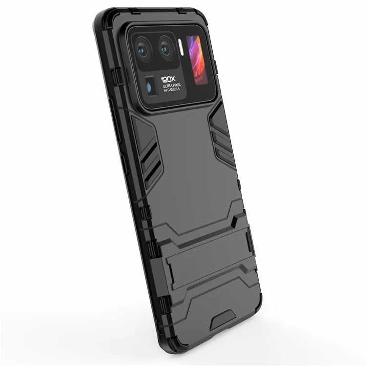 Custodia Per Copertina di Protezione Completa Della Protezione Del Telefono 2 su 1 Con Design Del Cavalletto Per Xiaomi Mi 11 Ultra - Nero