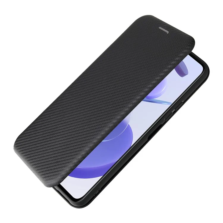 Para Xiaomi Mi 11 Lite 4G/5G / 11 Lite 5G NE Textura de fibra de carbono Funda de teléfono de piel magnética con absorción automática con ranura para tarjeta - Negro