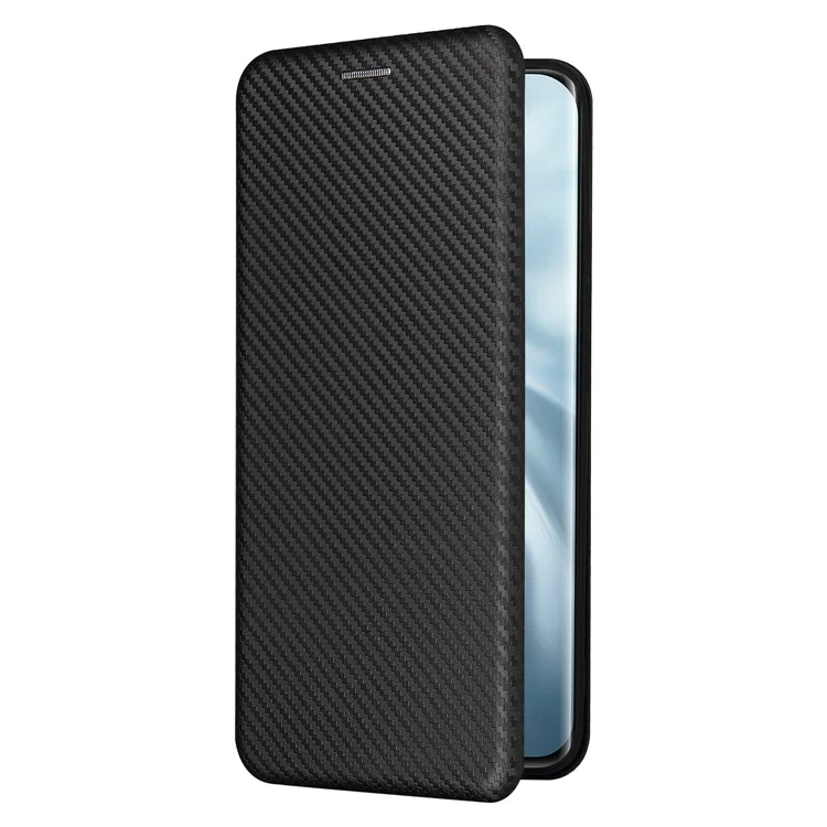 Textura De Fibra De Carbono Auto-absorção De Couro De Suporte De Couro Capa Com Slot Para Cartão Para Xiaomi Mi 11 Pro - Preto