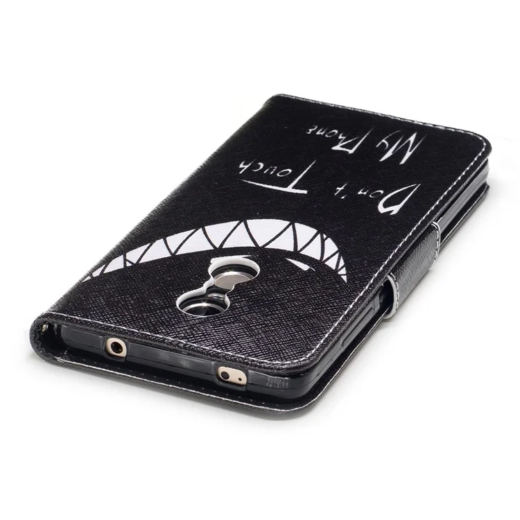 Pattern Printing Leather Wallet Case Cover for Xiaomi Redmi Note 4X - Do not Touch My Phone