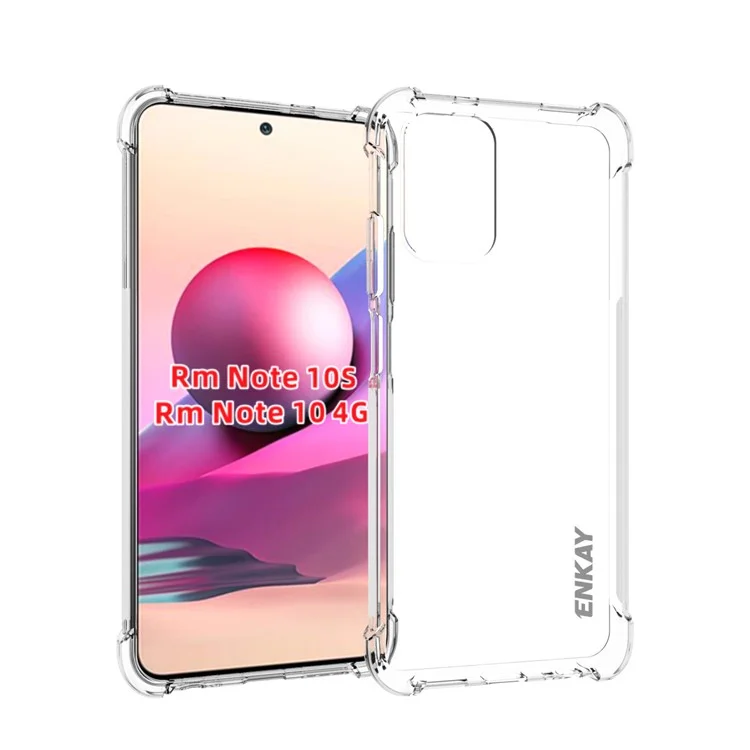 ENKAY HAT PRINCE ENK-PC115 for Xiaomi Redmi Note 10 4G / Redmi Note 10S 4G / Poco M5s 4G Thicken 4 Corners Airbag Transparent Anti-slip Flexible TPU Cover Case