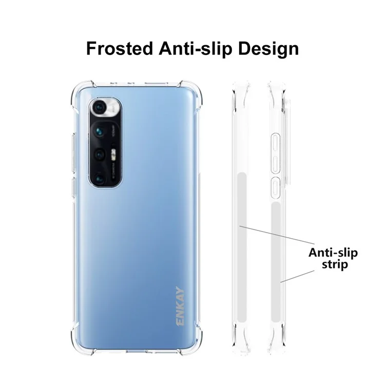 Enkay Hat Prince Enk-pc112 4 Ecken Verdicken Airbag Flexible Transparente Tpu-abdeckungsfall Mit Anti-rutsch-streifen Für Xiaomi Mi 10s