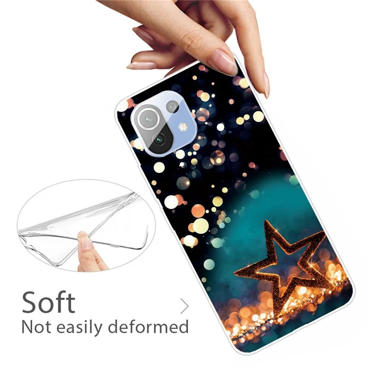 Pattern Printing Soft TPU Protective Phone Case Cover for Xiaomi Mi 11 Lite 4G / 5G / 11 Lite 5G NE - Star