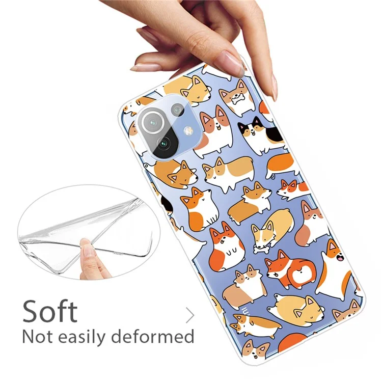 Musterdruck Soft TPU Back Case Telefonabdeckung Für Xiaomi Mi 11 Lite 4g / 5g / 11 Lite 5G NE - Süßer Hund