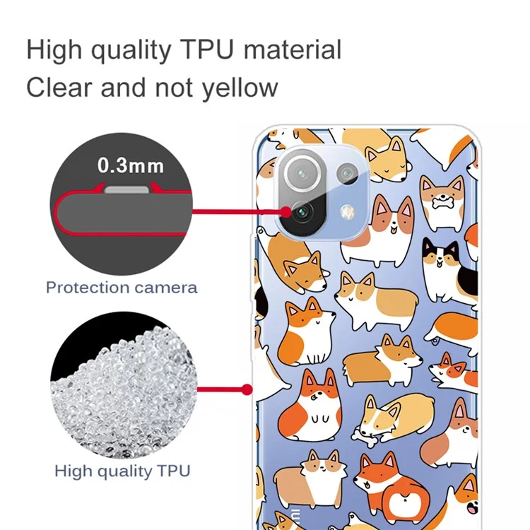 Musterdruck Soft TPU Back Case Telefonabdeckung Für Xiaomi Mi 11 Lite 4g / 5g / 11 Lite 5G NE - Süßer Hund