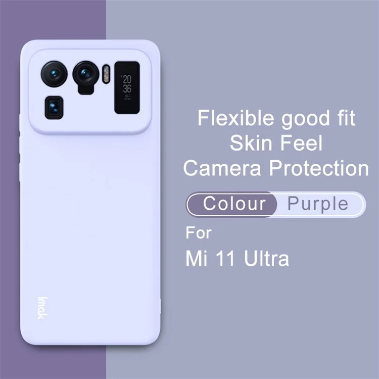 IMAK UC-2 Series Multi-Color Soft TPU Skin-feel Phone Back Case Cover per Xiaomi Mi 11 Ultra - Light Purple