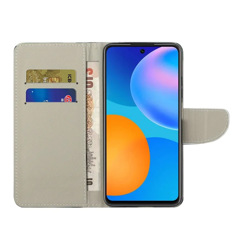 Pattern Printing Cross Texture Wallet Stand Design Leather Phone Case Shell for Xiaomi Redmi Note 10 5G/Poco M3 Pro 5G/4G - Beautiful Butterfly