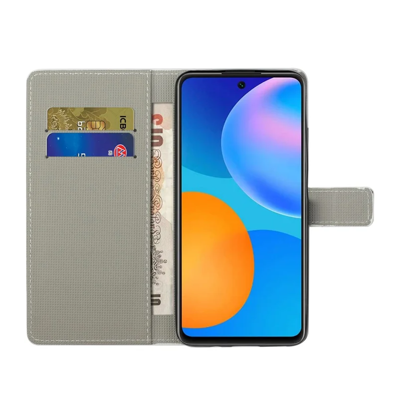 Pattern Printing Leather Full-Protection Wallet Stand Phone Cover Shell for Xiaomi Redmi Note 10 5G/Poco M3 Pro 5G/4G - Cat Ears