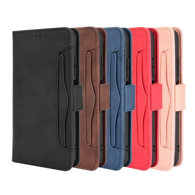 Custodia in pelle con slot per schede multiple Design con supporto per Xiaomi Redmi Note 10 5G/Poco M3 Pro 5G/4G - Nero