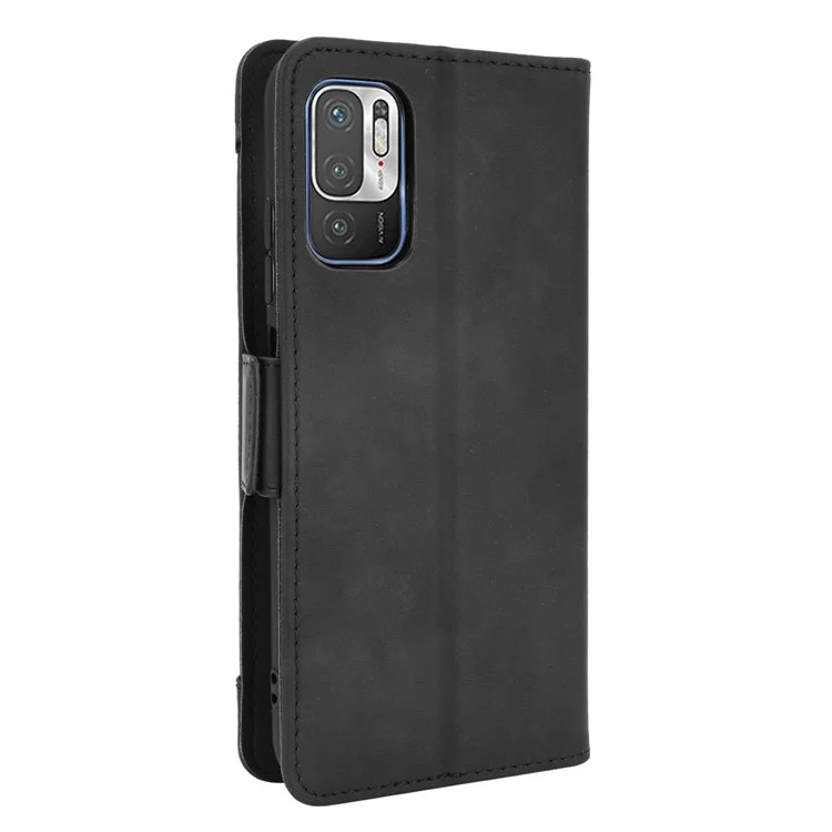 Custodia in pelle con slot per schede multiple Design con supporto per Xiaomi Redmi Note 10 5G/Poco M3 Pro 5G/4G - Nero