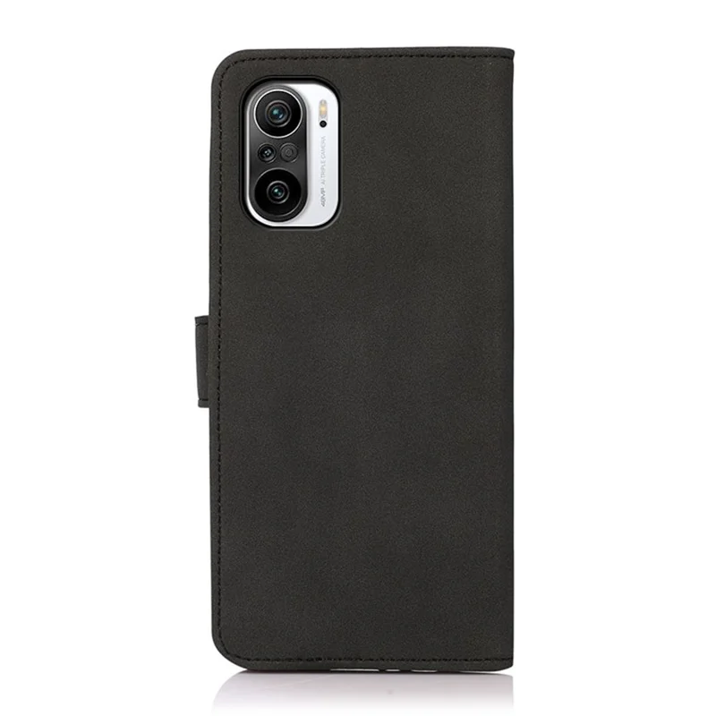 Khazneh Texturé en Cuir du Support de Téléphone Portefeuille de Conception de Porte-couverture Pour Xiaomi Redmi K40 / K40 Pro / K40 Pro + / mi 11i / Poco F3 - le Noir