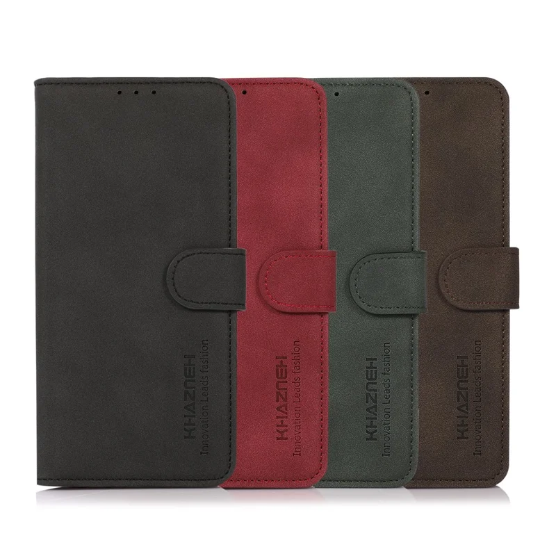 Khazneh Texturé en Cuir du Support de Téléphone Portefeuille de Conception de Porte-couverture Pour Xiaomi Redmi K40 / K40 Pro / K40 Pro + / mi 11i / Poco F3 - le Noir