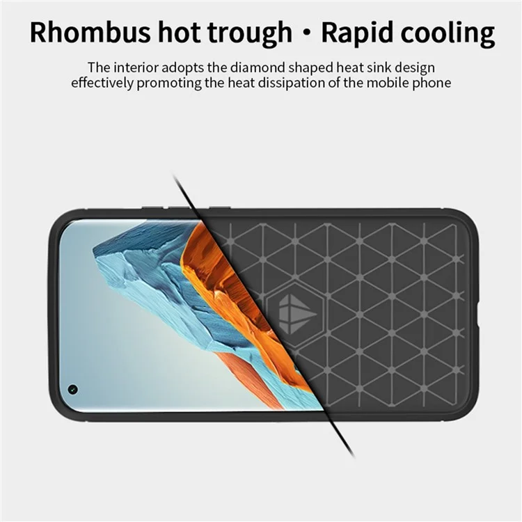 MOFI Projeto Escovado Fibra de Carbono TPU Capa de Capa Para Xiaomi Mi 11 Pro - Preto