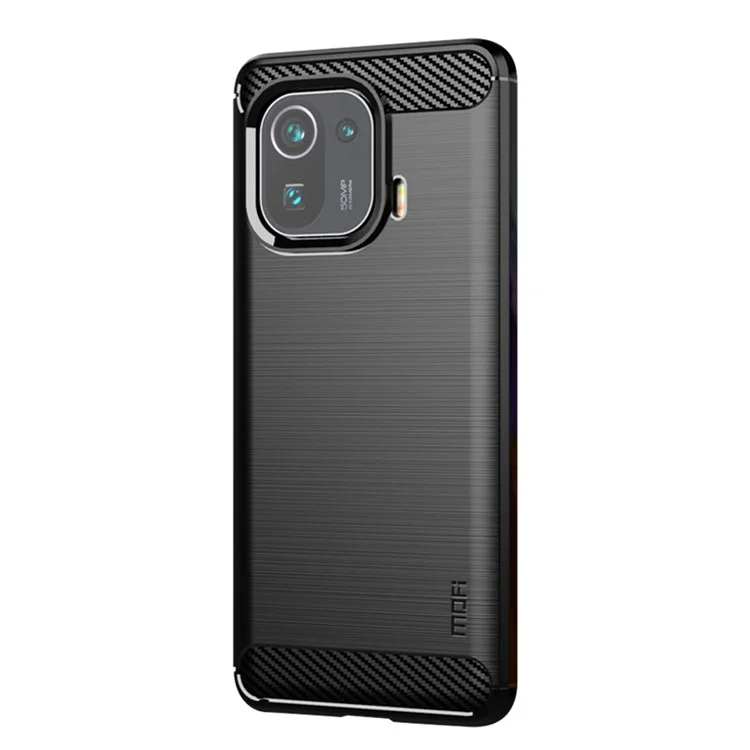 MOFI Projeto Escovado Fibra de Carbono TPU Capa de Capa Para Xiaomi Mi 11 Pro - Preto