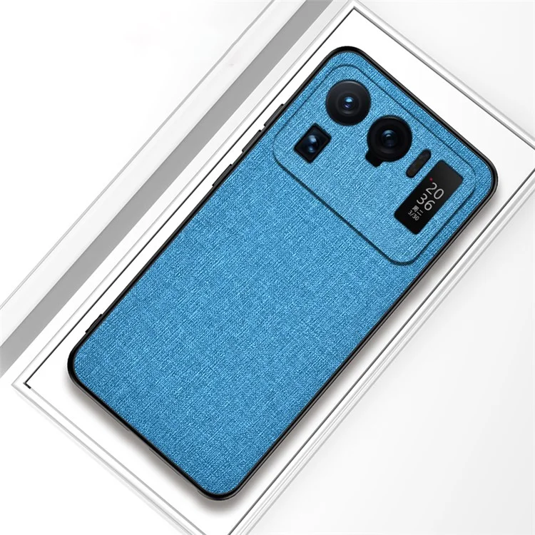 Cloth Coated TPU + PC Full Protection Hybrid Phone Cover Case for Xiaomi Mi 11 Ultra - Sky Blue