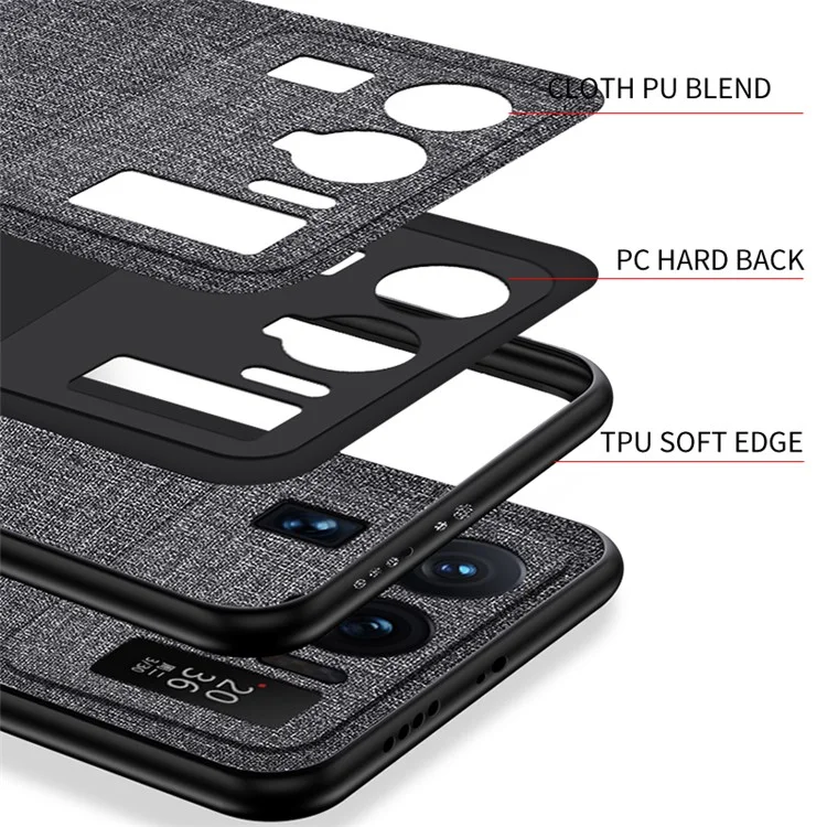 TPU Rivestito in Tessuto + PC Full Protection Ibrido Copertina Del Telefono Per Xiaomi Mi 11 Ultra - Cielo Blu