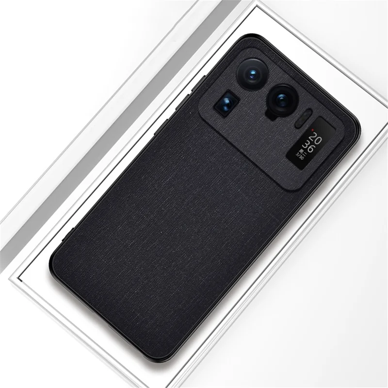 Cloth Coated TPU + PC Full Protection Hybrid Phone Cover Case for Xiaomi Mi 11 Ultra - Black