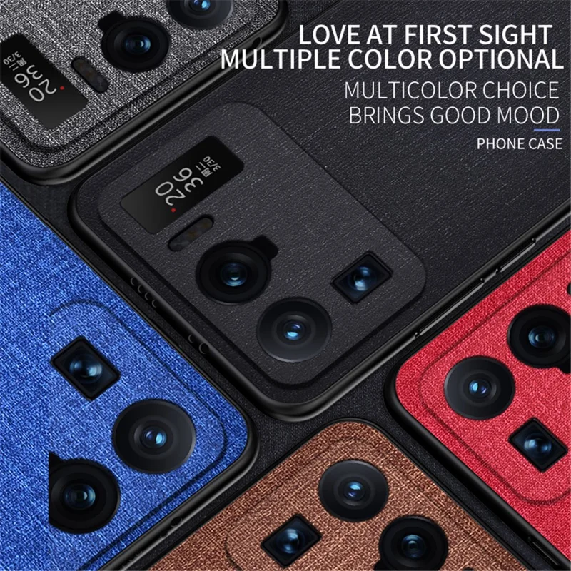 Cloth Coated TPU + PC Full Protection Hybrid Phone Cover Case for Xiaomi Mi 11 Ultra - Black