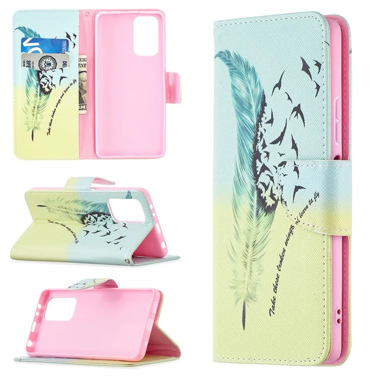 Hot Style Full Protection Magnetic Leather Wallet Case with Pattern Printing for Xiaomi Redmi Note 10 Pro 4G (India)/(Global)/Note 10 Pro Max - Feather/Bird